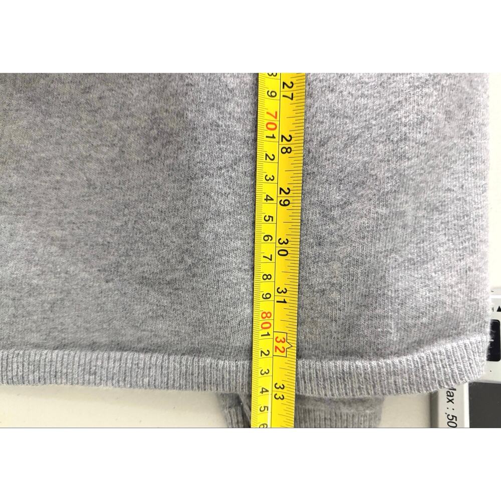 Theory Gray Merino Wool Blend Longline Open Front Pocket Cardigan Small Chic - Picture 11 of 11